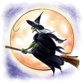 bruxa na vassoura - 31 de outubro-Halloween x Dia do Saci
